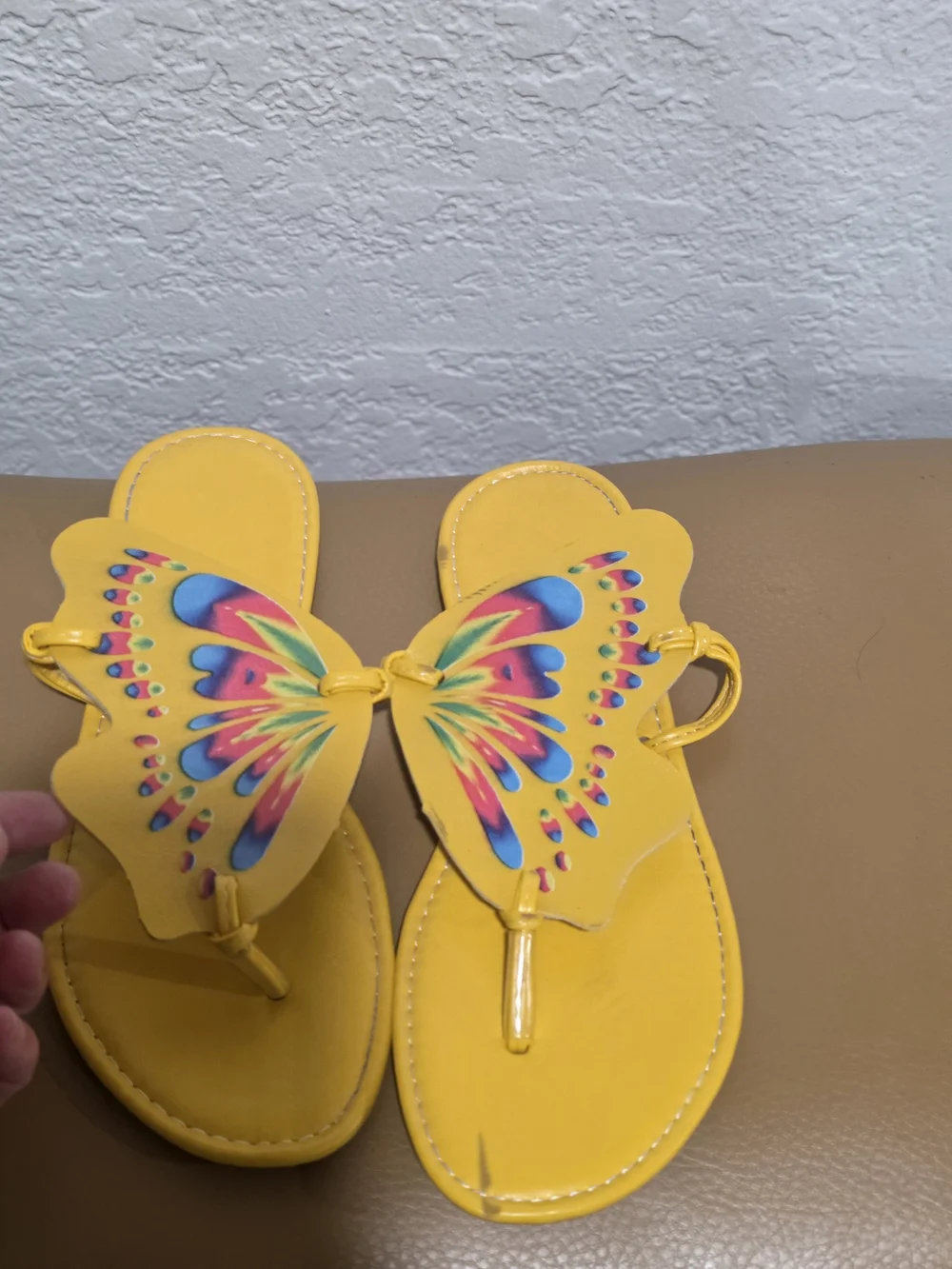 Yellow Butterfly-Print Women’s Sandals